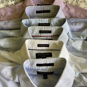 6 Banana Republic Blue Dress Shirts